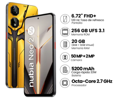 ZTE NUBIA NEO 2 5G 8RAM + 256GB